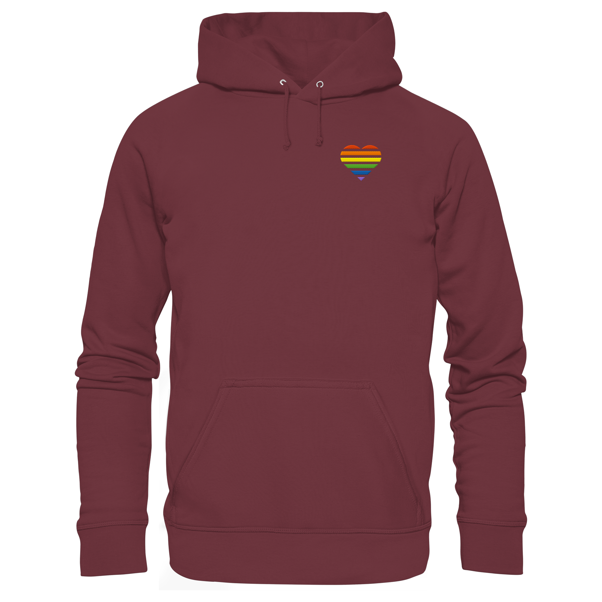 Organic Basic Hoodie - Pride Flag Herz Stick