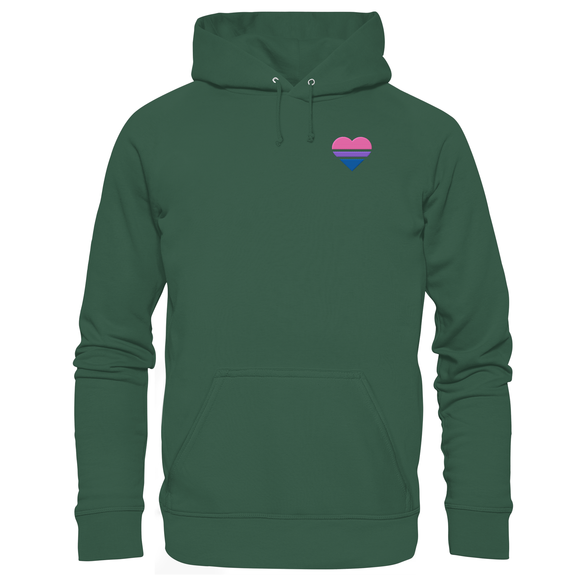 Organic Basic Hoodie - Bisexual Flag Herz Stick