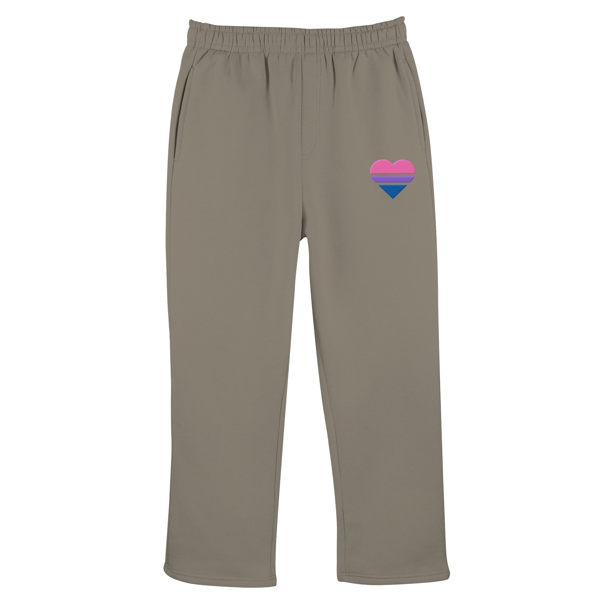 Fluffy Track Sweatpants - Bisexual Flag Herz Stick