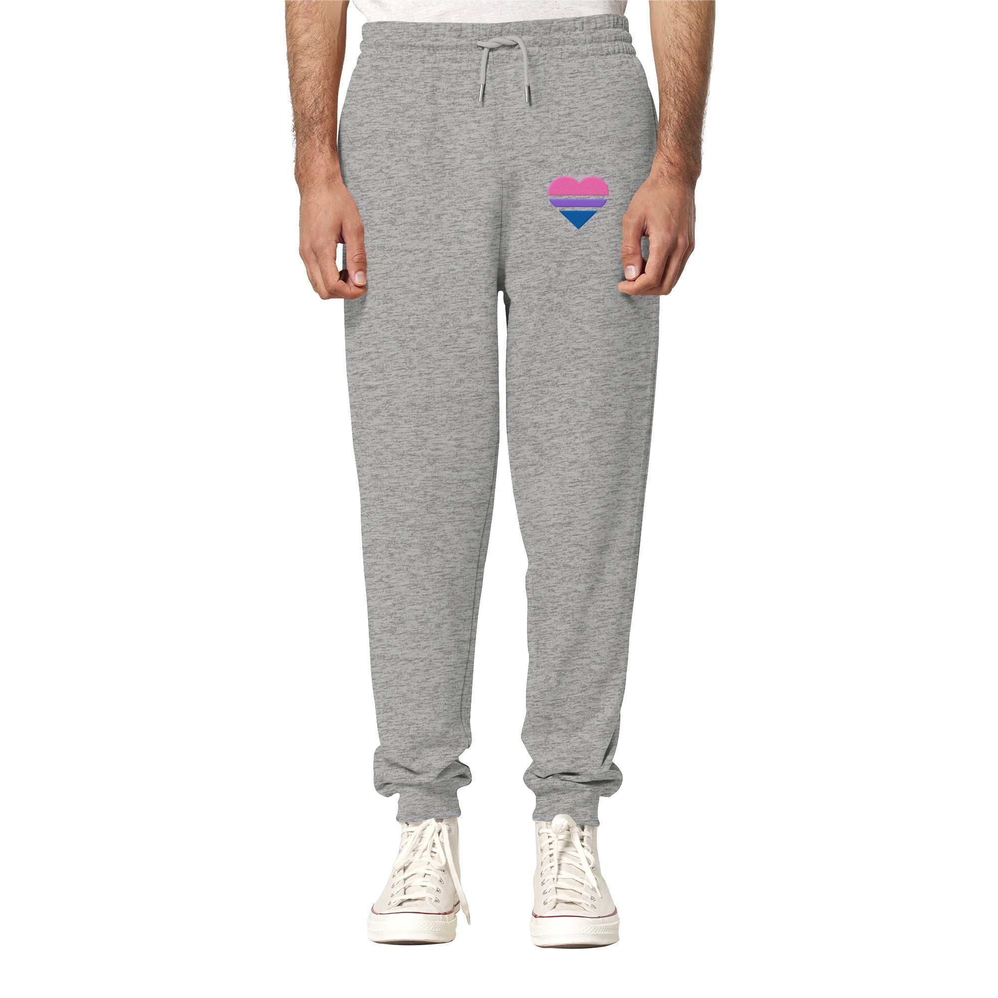 Organic Jogger Pants - Bisexual Flag Herz Stick