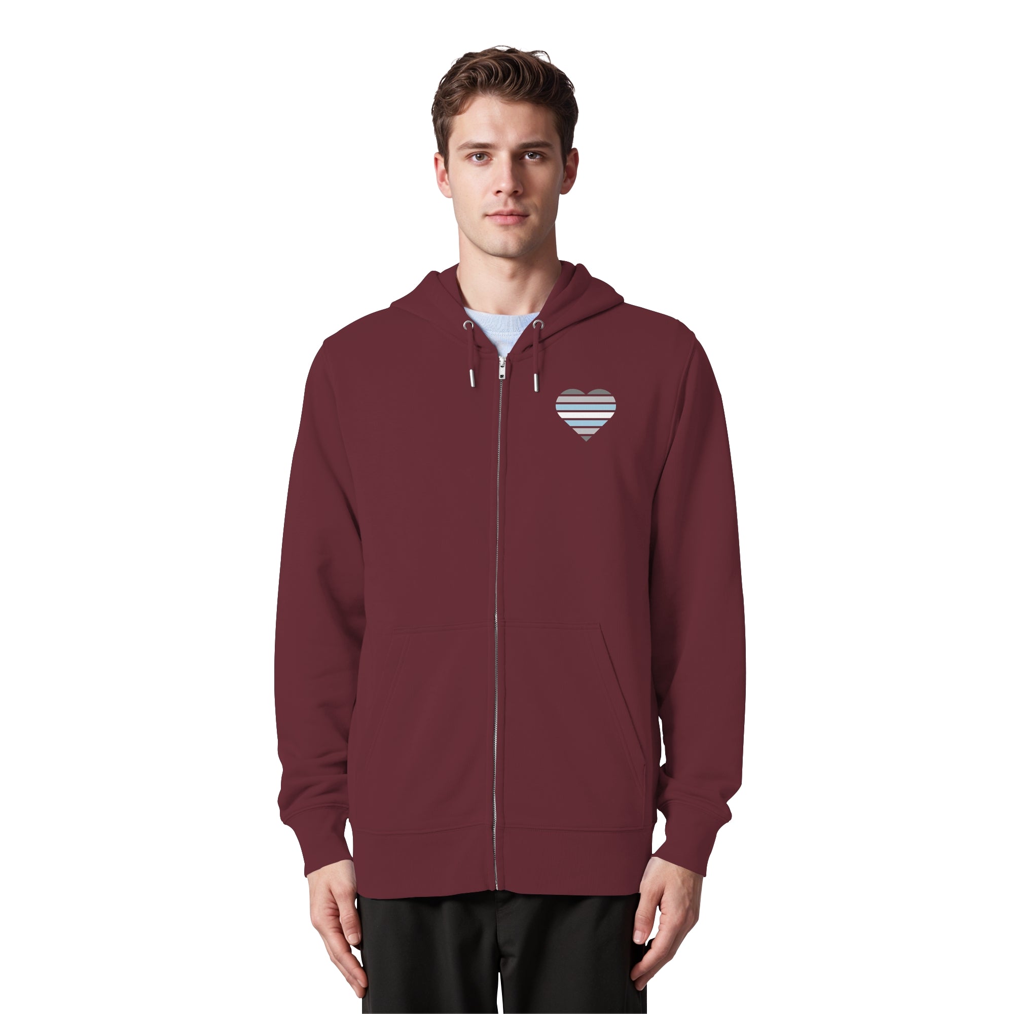 Organic Zipper - Demiboy Flag Herz Print