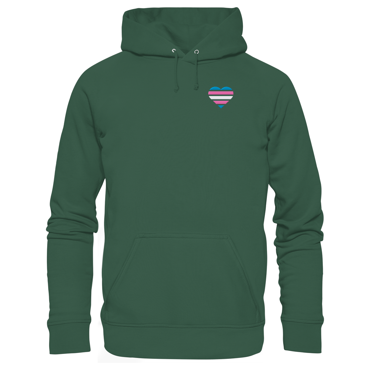 Organic Basic Hoodie mit Herz Stick - Trans