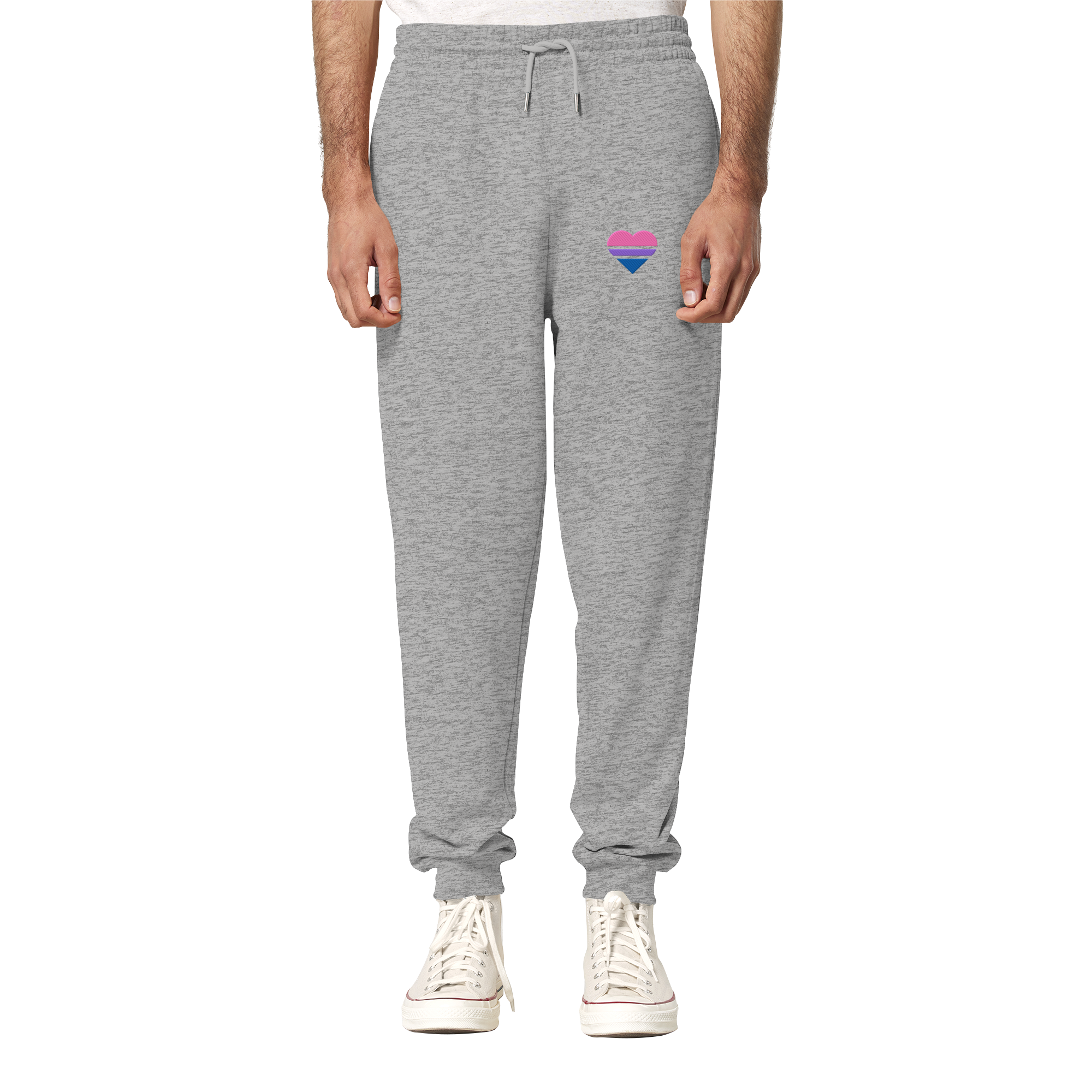 Organic Jogger Pants - Bisexual Flag Herz Stick