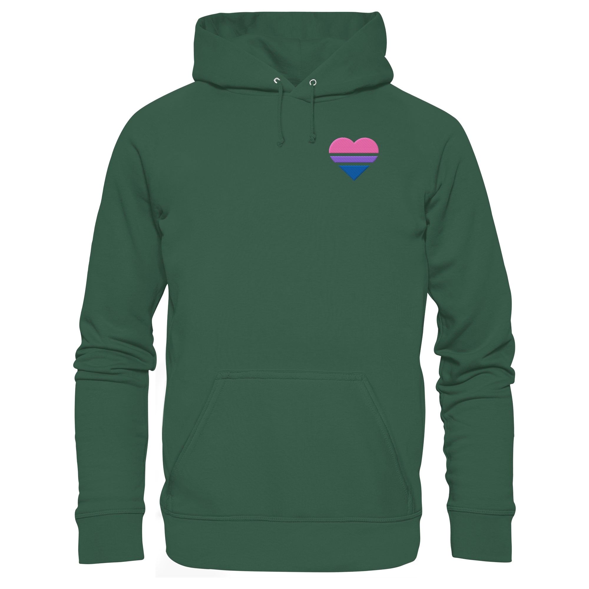 Organic Basic Hoodie - Bisexual Flag Herz Stick