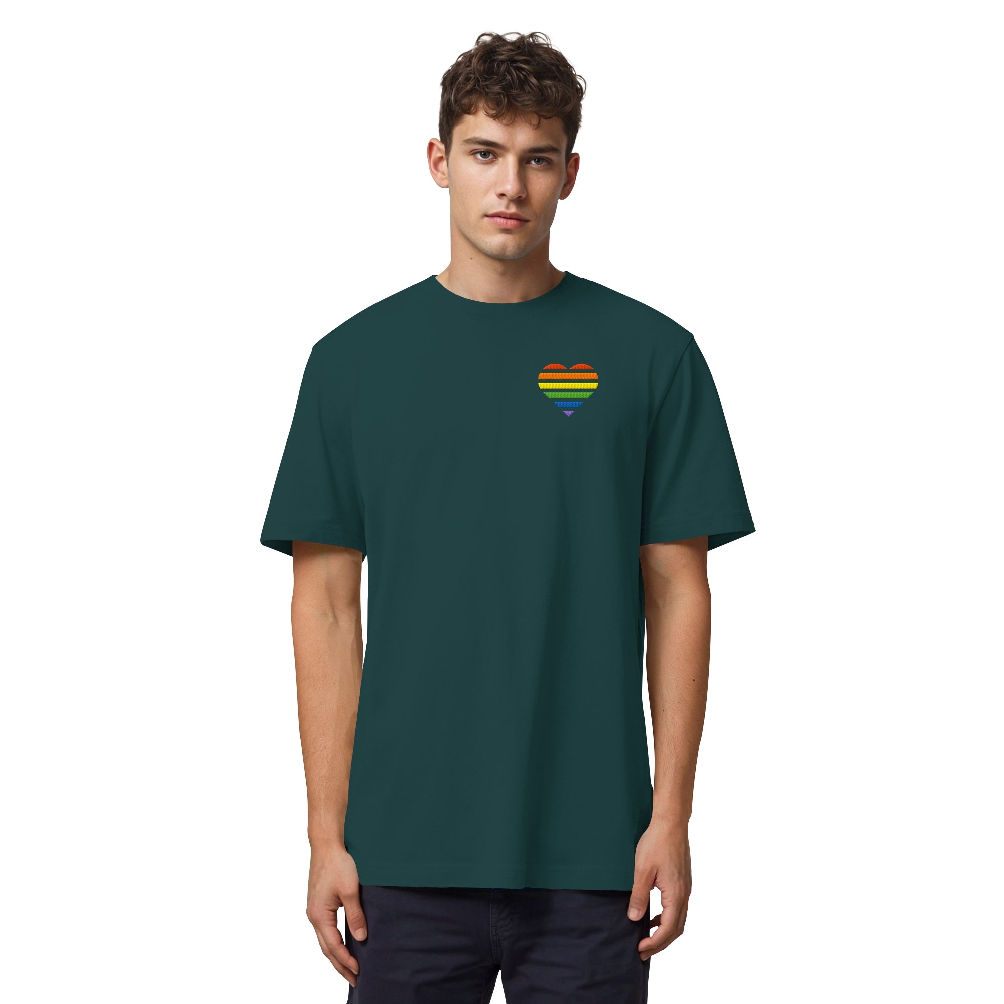 Organic Heavy Shirt - Pride Flag Herz Stick