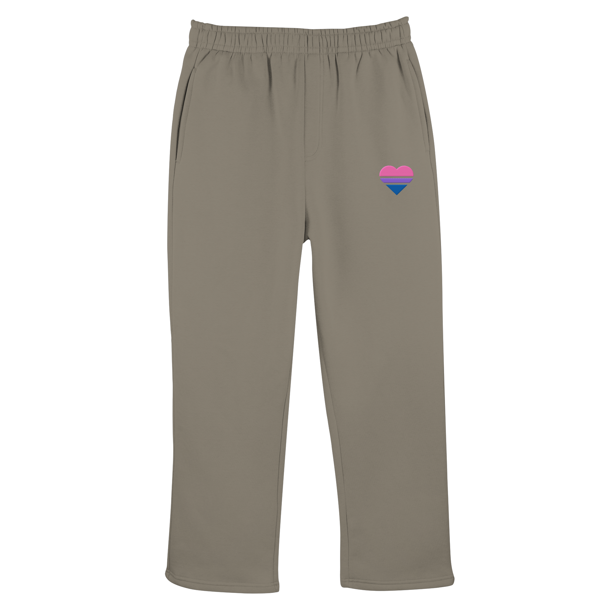 Fluffy Track Sweatpants - Bisexual Flag Herz Stick