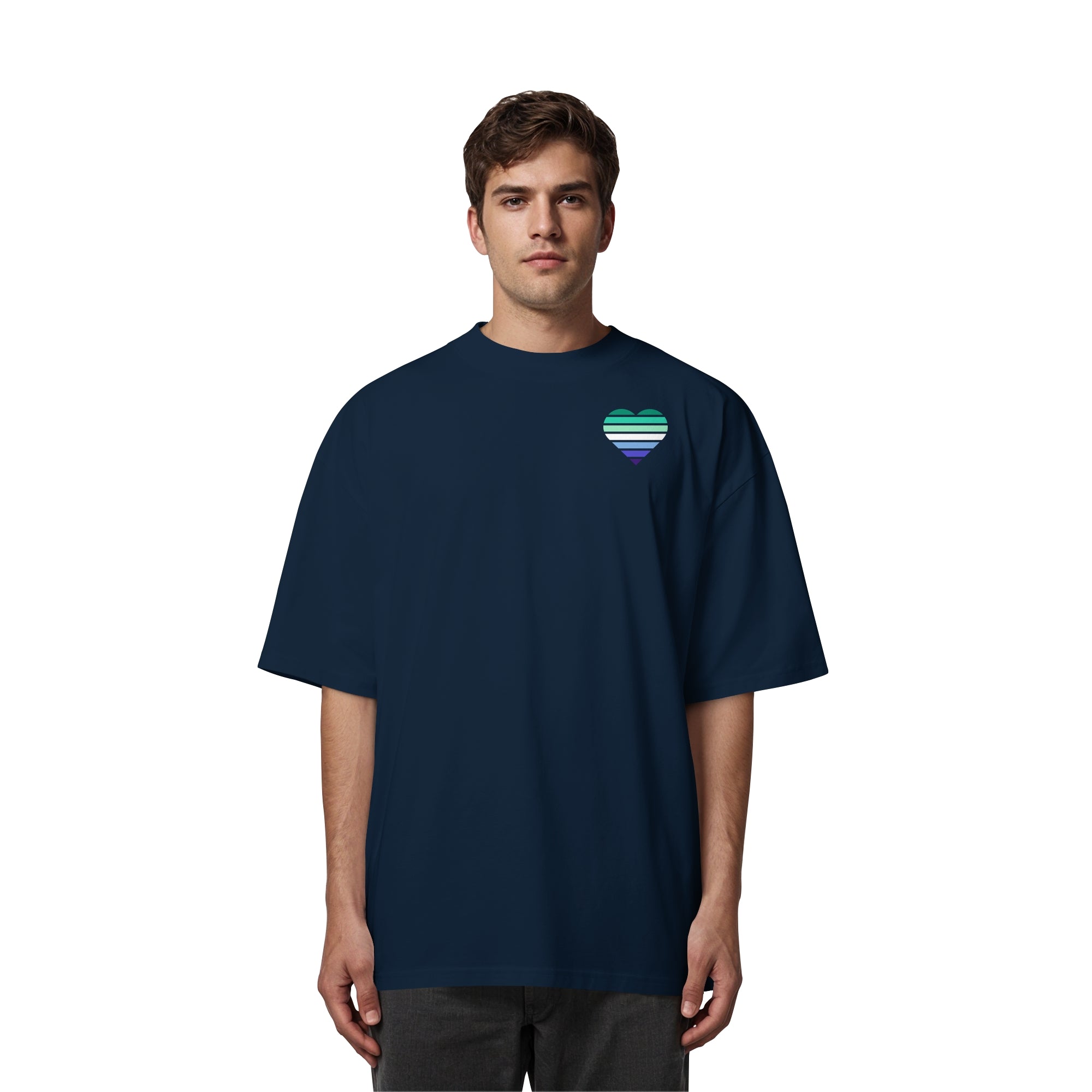 Organic Oversize Shirt - Gay Flag Herz Print