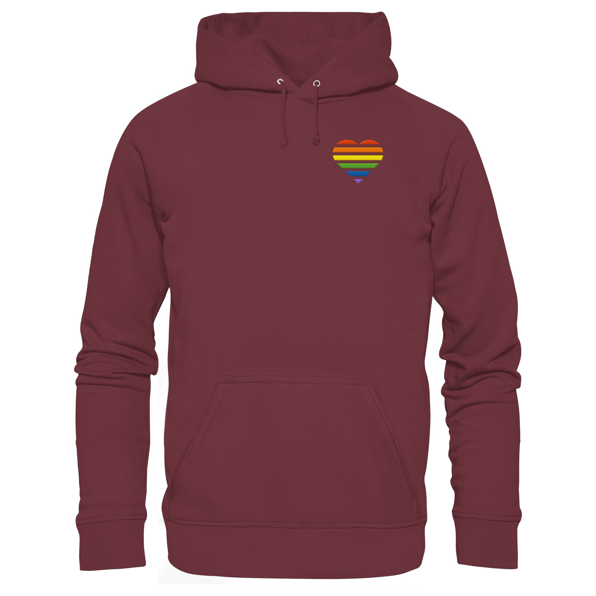 Organic Basic Hoodie - Pride Flag Herz Stick