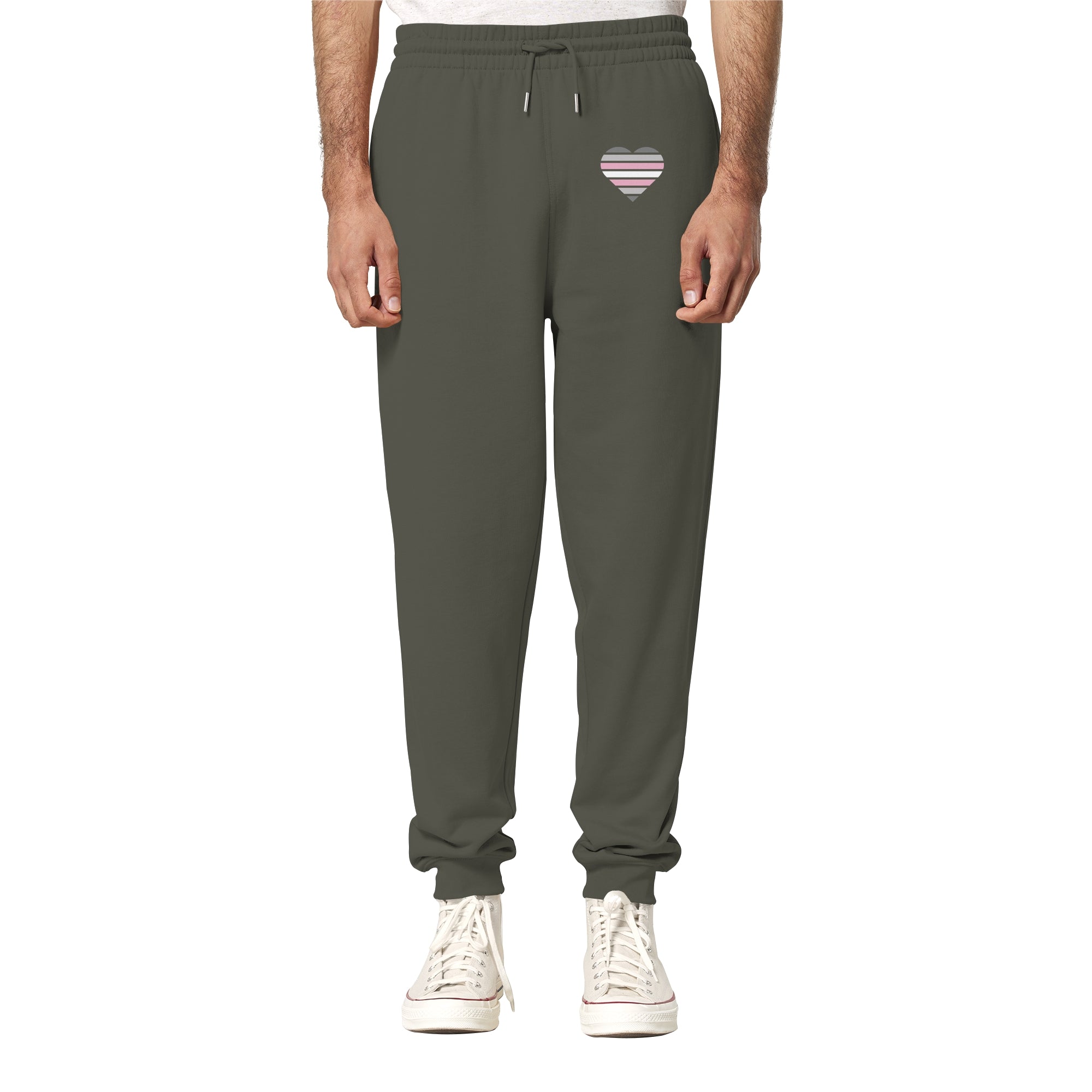 Organic Jogger Pants - Demigirl Flag Herz Print
