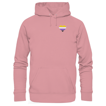Organic Basic Hoodie mit Herz Stick - Nonbinary