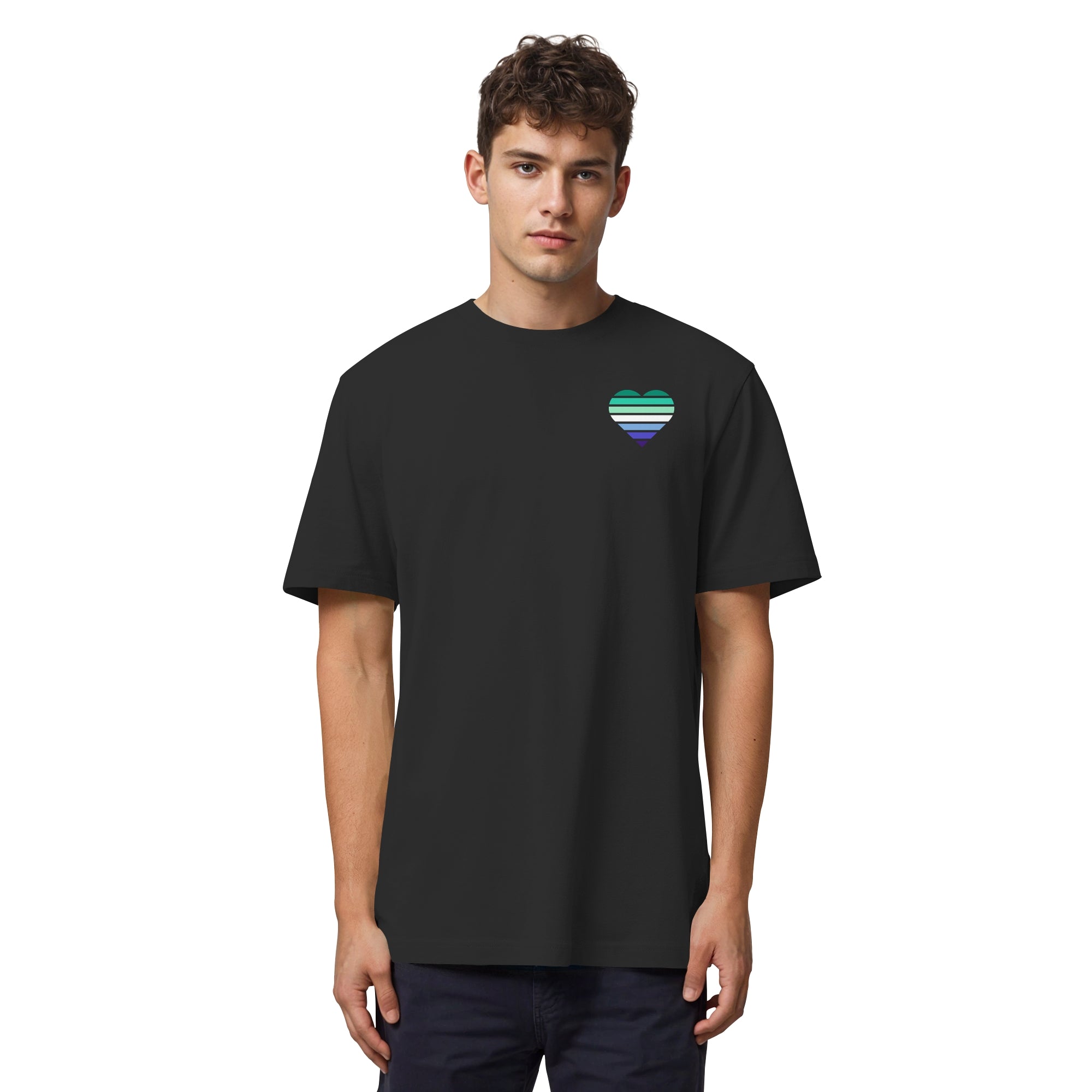 Organic Heavy Shirt - Gay Flag Herz Print