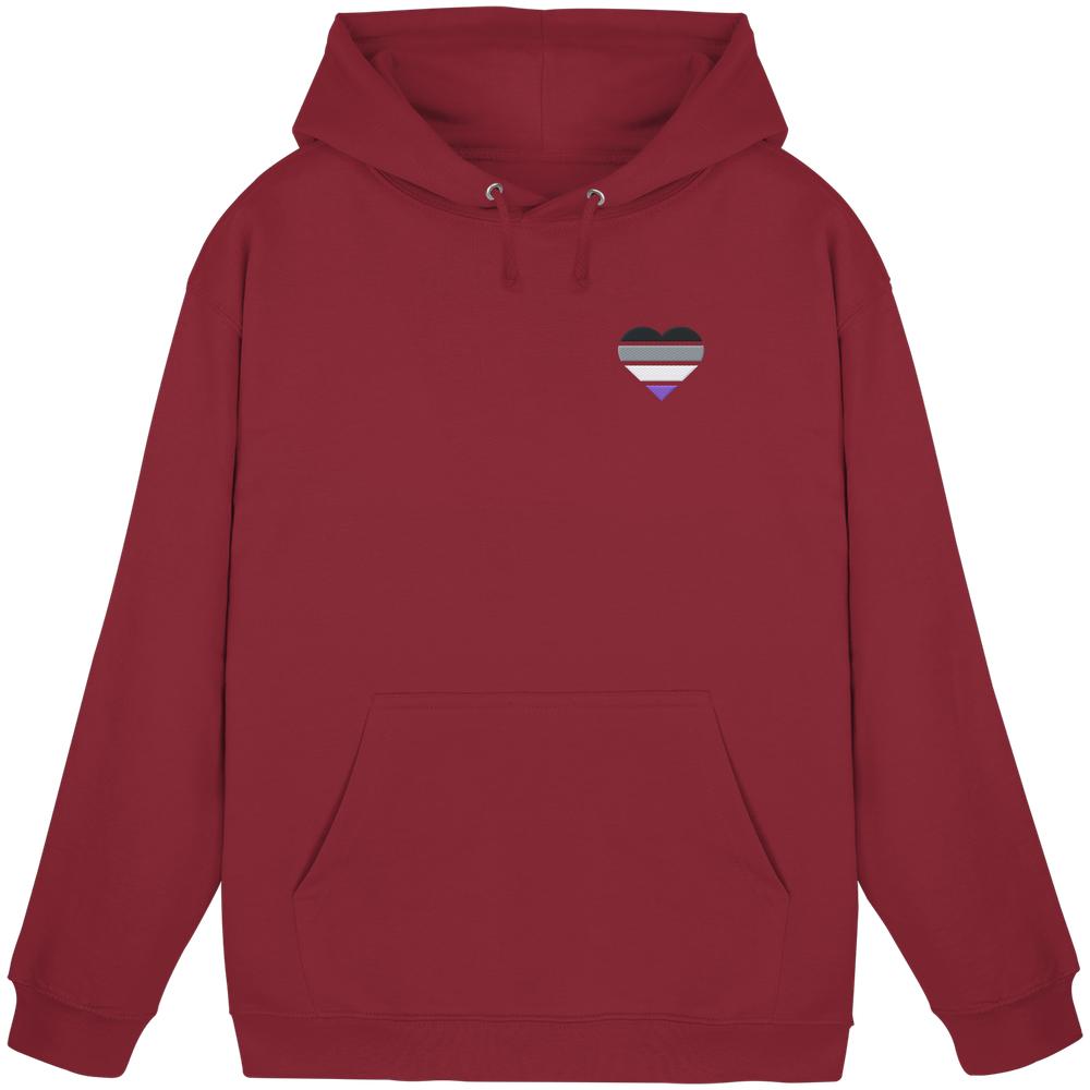 Basic Hoodie mit Herz Stick - Asexual