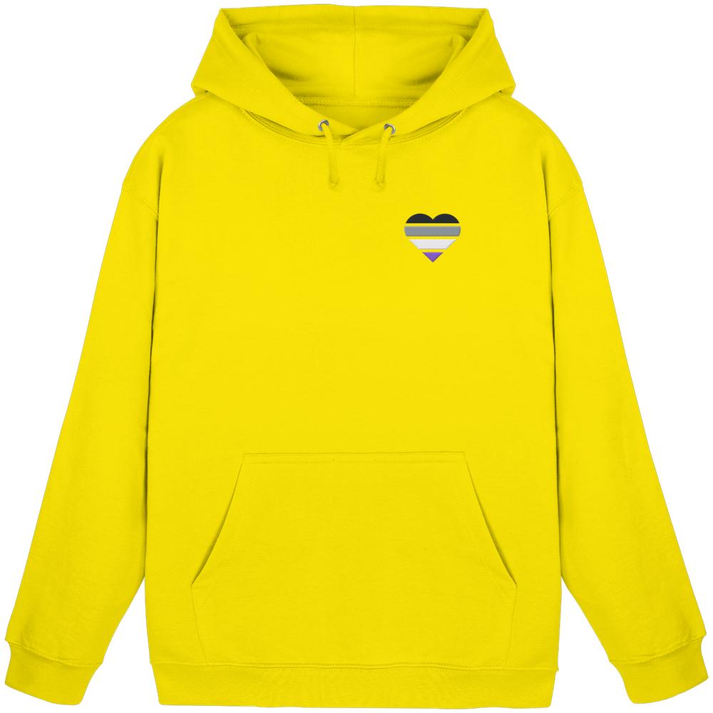 Basic Hoodie mit Herz Stick - Asexual