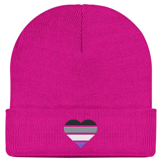 Classic Beanie mit Herz Stick - Asexual
