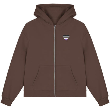 Fluffy Boxcut Zipper mit Herz Stick - Asexual