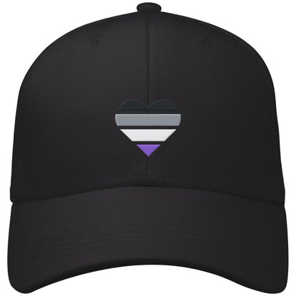 Organic Baseball Cap mit Herz Stick - Asexual