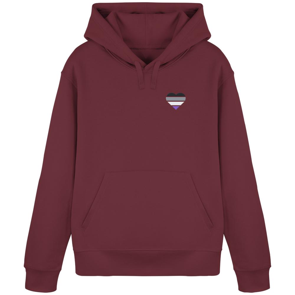 Organic Basic Hoodie mit Herz Stick - Asexual