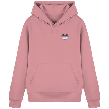Organic Basic Hoodie mit Herz Stick - Asexual