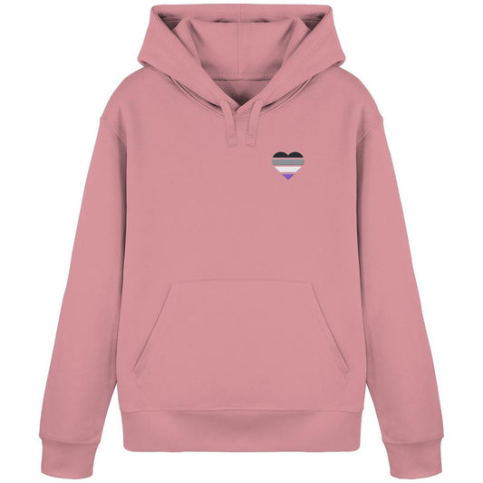 Organic Basic Hoodie mit Herz Stick - Asexual