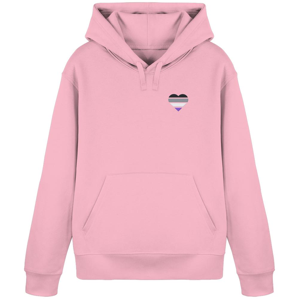 Organic Basic Hoodie mit Herz Stick - Asexual