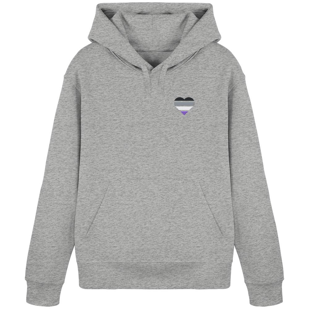 Organic Basic Hoodie mit Herz Stick - Asexual