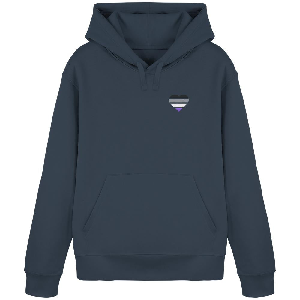 Organic Basic Hoodie mit Herz Stick - Asexual