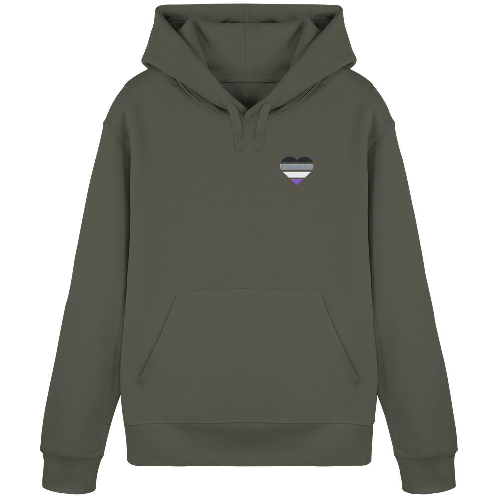 Organic Basic Hoodie mit Herz Stick - Asexual