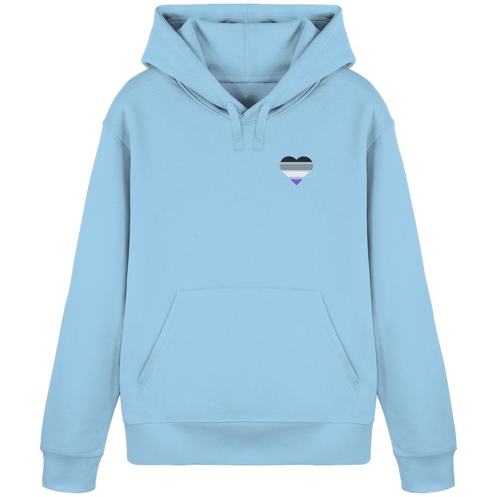 Organic Basic Hoodie mit Herz Stick - Asexual
