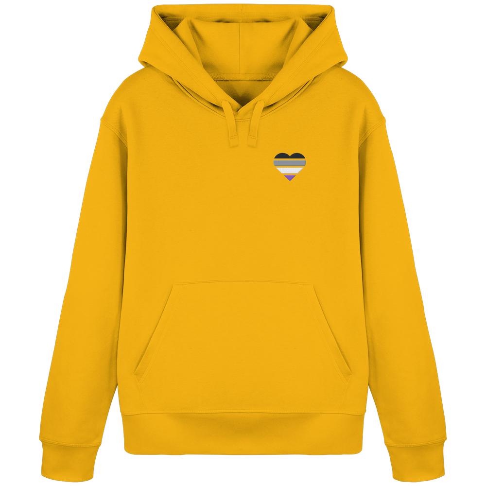Organic Basic Hoodie mit Herz Stick - Asexual