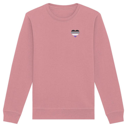 Organic Basic Sweatshirt mit Herz Stick - Asexual