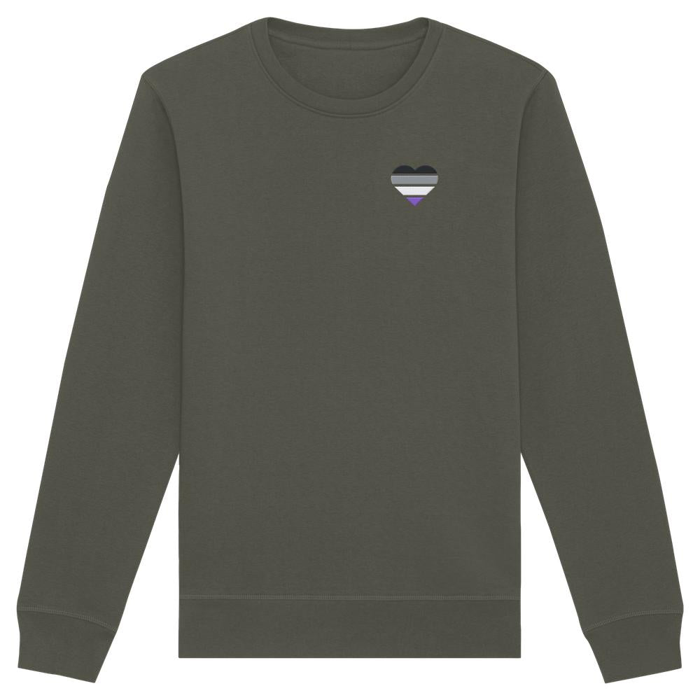 Organic Basic Sweatshirt mit Herz Stick - Asexual