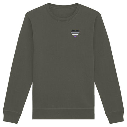 Organic Basic Sweatshirt mit Herz Stick - Asexual