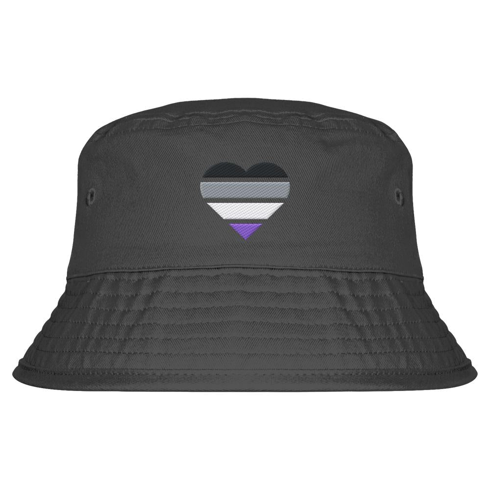 Organic Bucket Hat mit Herz Stick - Asexual