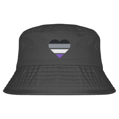 Organic Bucket Hat mit Herz Stick - Asexual