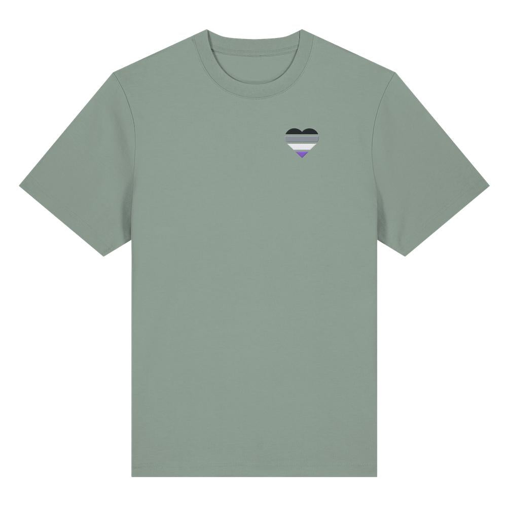 Organic Heavy Shirt mit Herz Stick - Asexual
