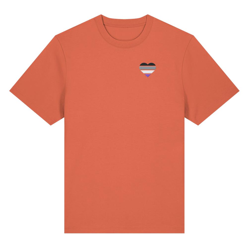 Organic Heavy Shirt mit Herz Stick - Asexual