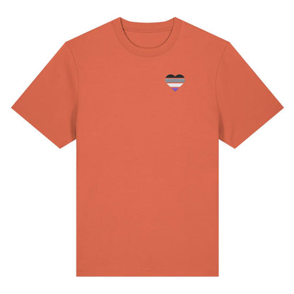 Organic Heavy Shirt mit Herz Stick - Asexual