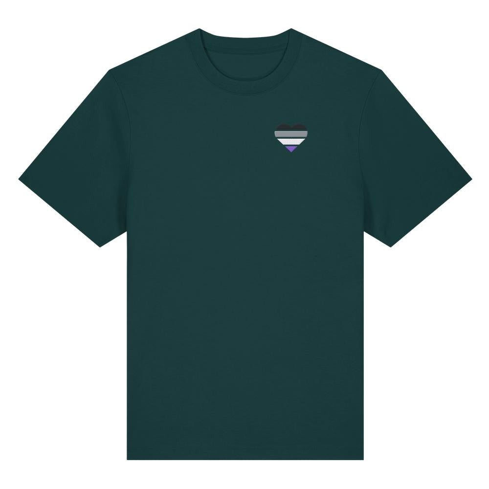 Organic Heavy Shirt mit Herz Stick - Asexual