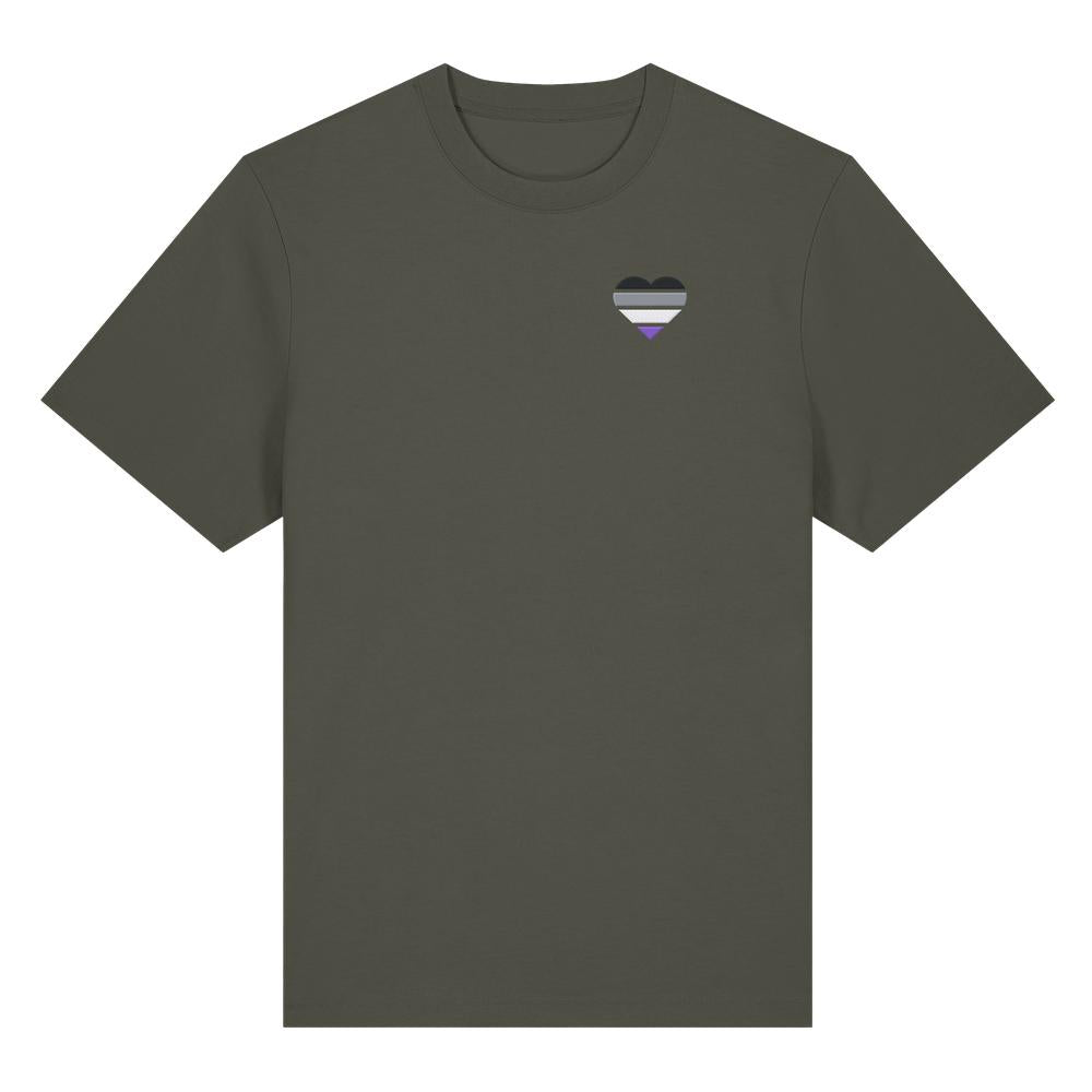 Organic Heavy Shirt mit Herz Stick - Asexual