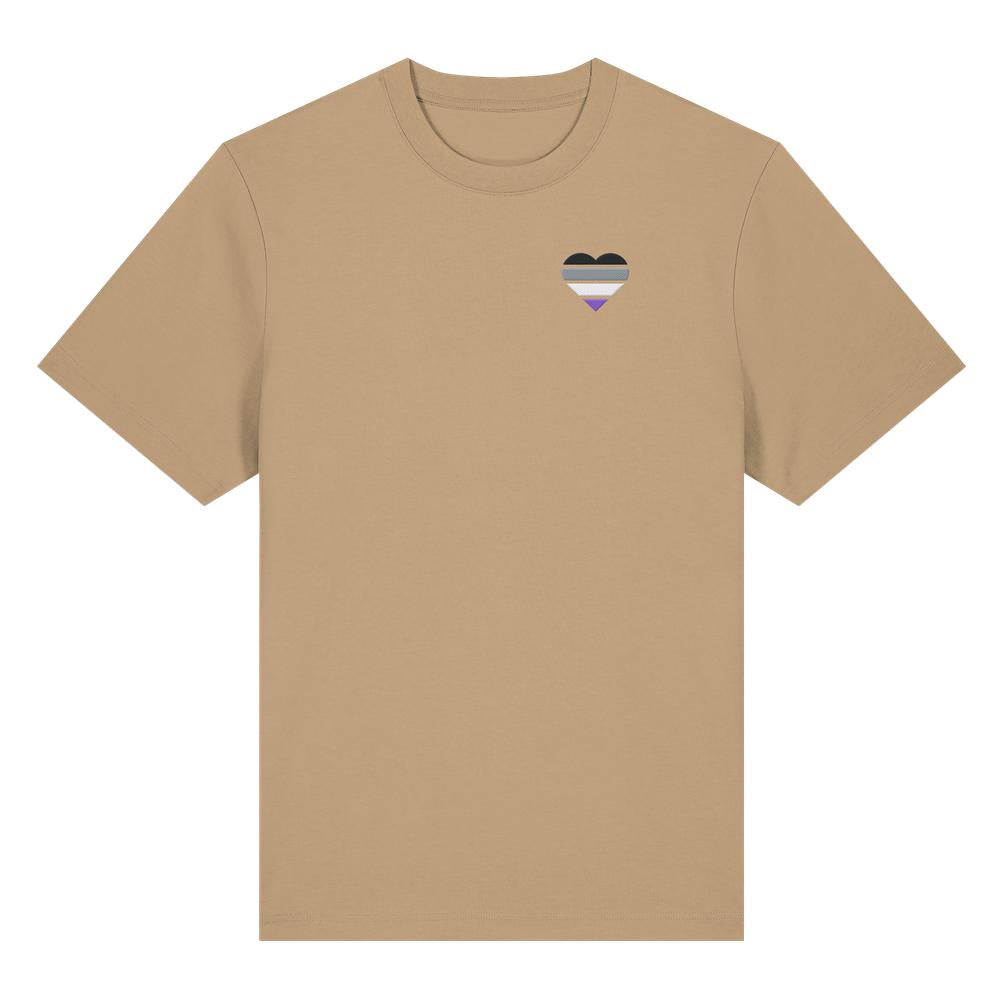 Organic Heavy Shirt mit Herz Stick - Asexual