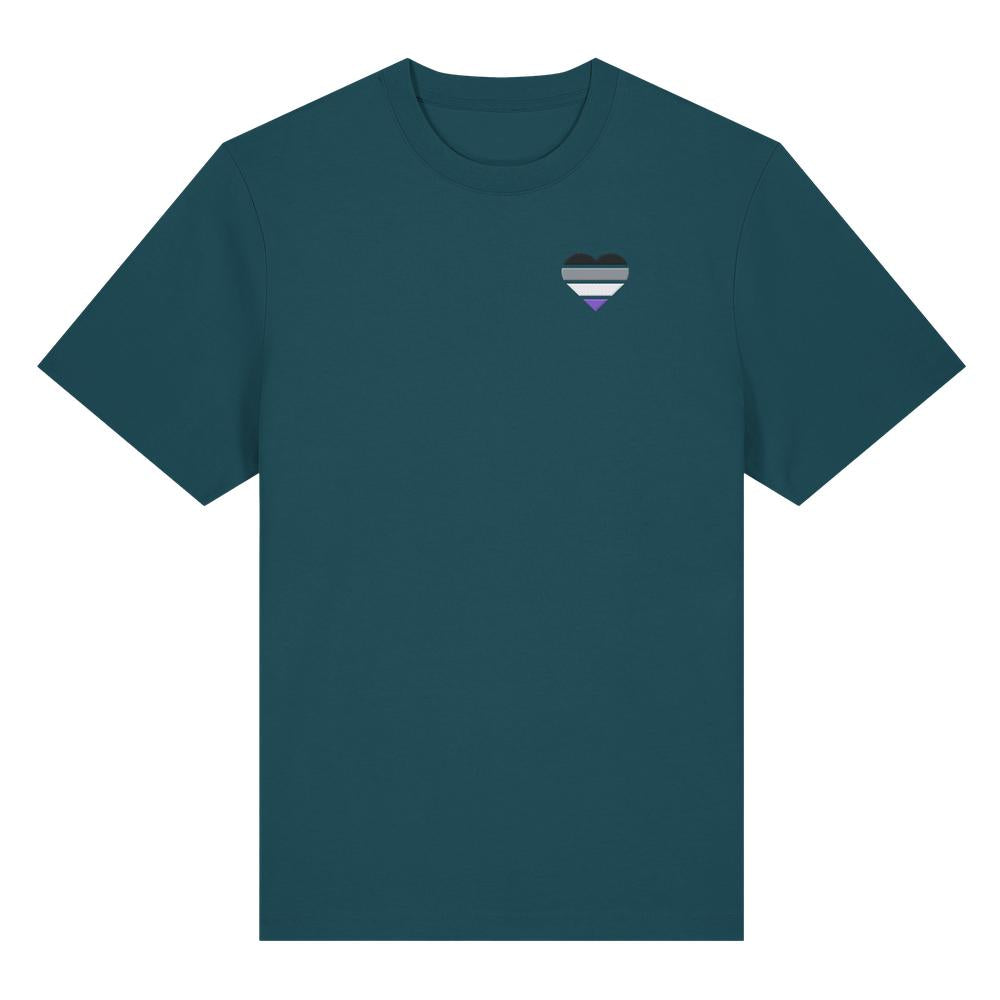 Organic Heavy Shirt mit Herz Stick - Asexual
