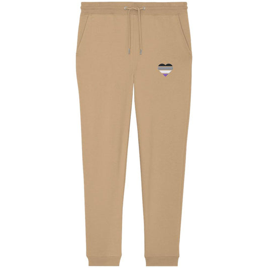 Organic Jogger Pants mit Herz Stick - Asexual