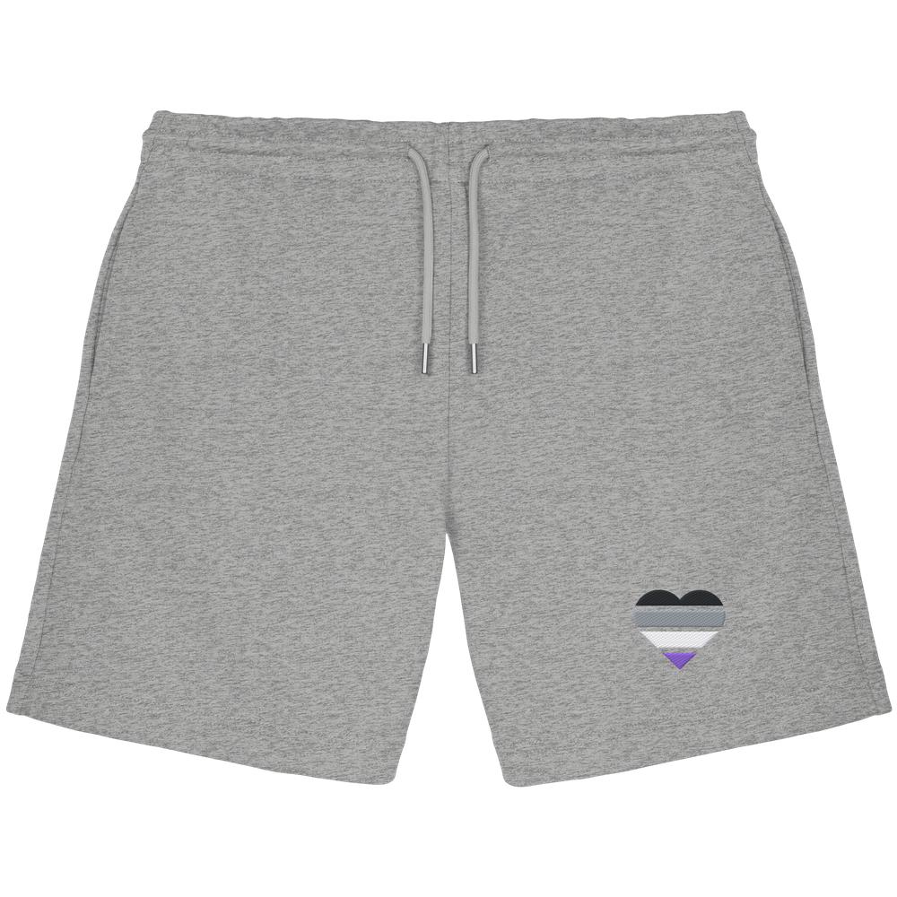 Organic Jogger Shorts mit Herz Stick - Asexual
