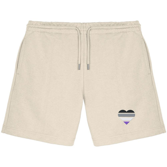 Organic Jogger Shorts mit Herz Stick - Asexual