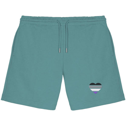 Organic Jogger Shorts mit Herz Stick - Asexual