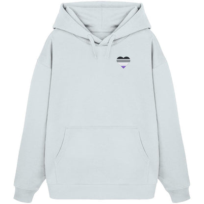 Organic Oversize Hoodie mit Herz Stick - Asexual