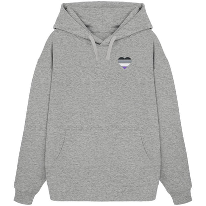 Organic Oversize Hoodie mit Herz Stick - Asexual