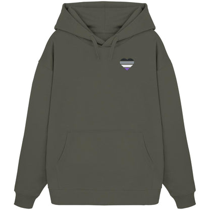 Organic Oversize Hoodie mit Herz Stick - Asexual
