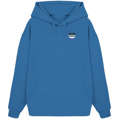 Organic Oversize Hoodie mit Herz Stick - Asexual