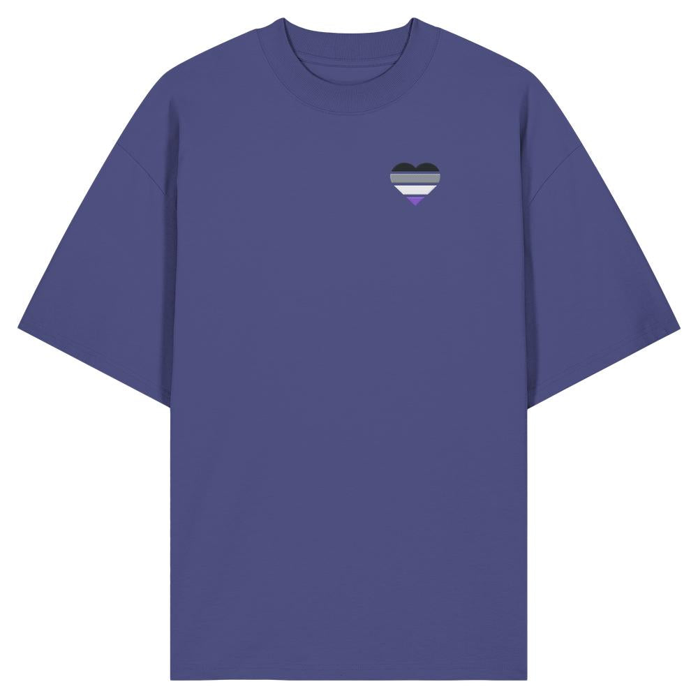 Organic Oversize Shirt mit Herz Stick - Asexual
